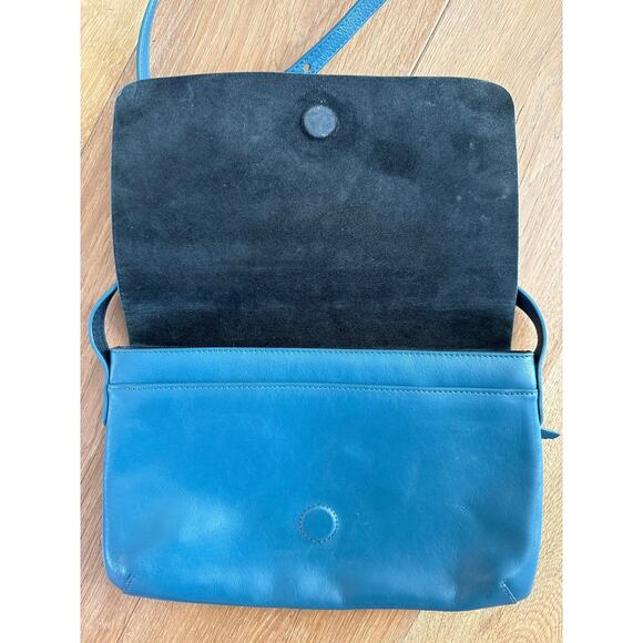 John Lewis & Partners Teal Leather Crossbody - Picture 3 of 11